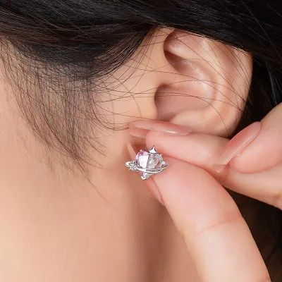 Bông Tai Bạc Nữ đính đá CZ Guardian Of Love LILI 106378 2