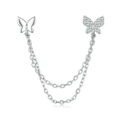 Bông Tai Bạc Nữ đính đá CZ đeo 1 Bên Hình Hồ điệp Loretta LILI 106765 1