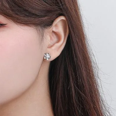 Bông Tai Bạc Nữ đính đá CZ Hình Bông Hoa Mai Samira LILI 106570 4