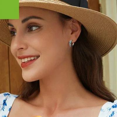 Bông Tai Bạc Nữ đính đá CZ Hình Bông Tuyết Linda LILI 106694 2