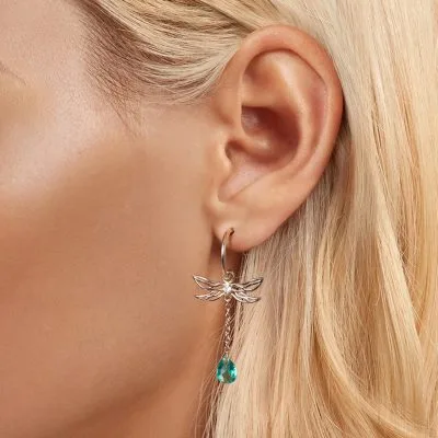 Bông Tai Bạc Nữ đính đá CZ Hình Chuồn Chuồn Jianna LILI 106916 2