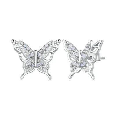Bông Tai Bạc Nữ đính đá CZ Hình Hồ điệp Allyson LILI 106864 1