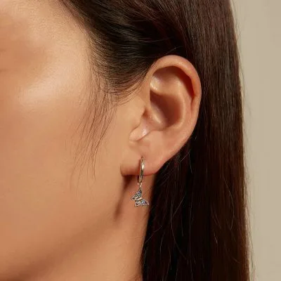 Bông Tai Bạc Nữ đính đá CZ Hình Hồ điệp Goldie LILI 106741 2