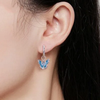 Bông Tai Bạc Nữ đính đá CZ Hình Hồ điệp Itzayana LILI 106909 2