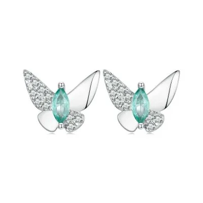 Bông Tai Bạc Nữ đính đá CZ Hình Hồ điệp Jessie LILI 106618 1