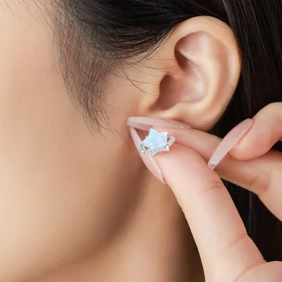 Bông Tai Bạc Nữ đính đá CZ Hình Ngôi Sao 5 Cánh Treasure LILI 106304 2
