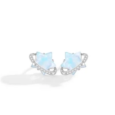 Bông Tai Bạc Nữ đính đá CZ Hình Ngôi Sao 5 Cánh Treasure LILI 106304 5