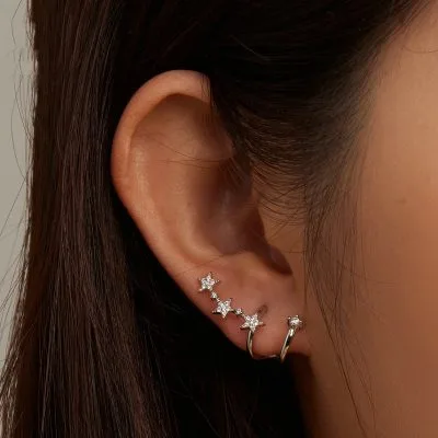Bông Tai Bạc Nữ đính đá CZ Hình Ngôi Sao Stormi LILI 106780 2