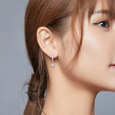 Bông Tai Bạc Nữ đính đá CZ Hình Ngôi Sao Yamileth LILI 106988 2