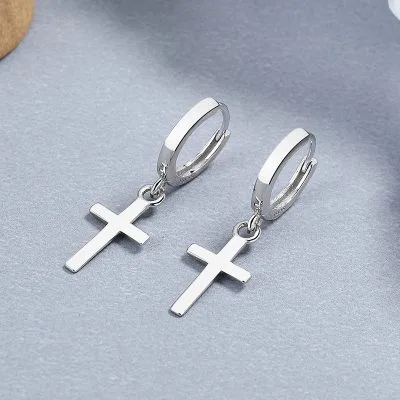Bông Tai Bạc Nữ đính đá CZ Hình Thánh Giá Elia LILI 107391 5