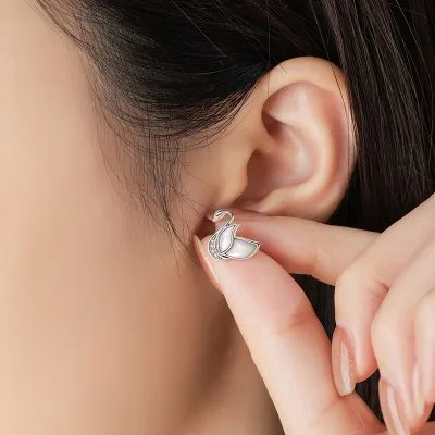 Bông Tai Bạc Nữ đính đá CZ Hình Thiên Nga Jaylani LILI 106321 2