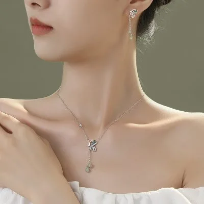 Bông Tai Bạc Nữ đính đá CZ Hồ điệp Elliot LILI 106385 2