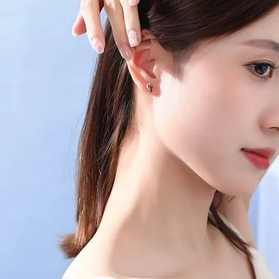 Bông Tai Bạc Nữ đính đá CZ Mèo Và Mặt Trăng Kara LILI 107046 2