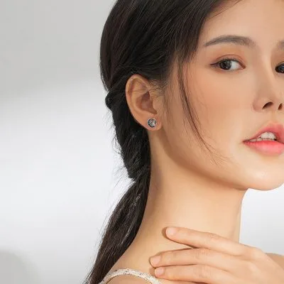 Bông Tai Bạc Nữ đính đá CZ Mèo Và Mặt Trăng Rivka LILI 106632 5