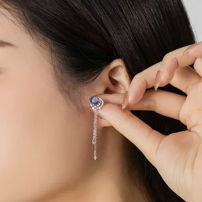 Bông Tai Bạc Nữ đính đá CZ Trăng Và Sao Pearl LILI 106296 2