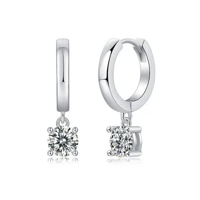 Bông Tai Bạc Nữ đính Kim Cương Moissanite 1 Hột Yasmin LILI 107230 1