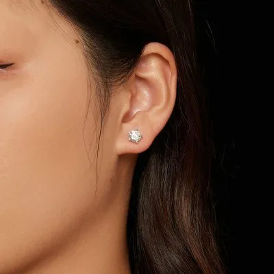 Bông Tai Bạc Nữ đính Kim Cương Moissanite Carla LILI 107338 2