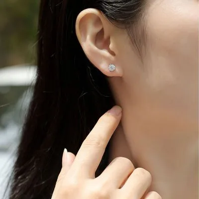 Bông Tai Bạc Nữ đính Kim Cương Moissanite Kallie LILI 107252 4