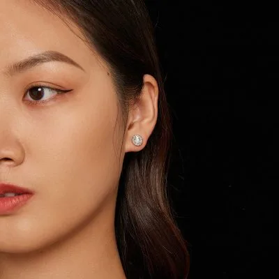 Bông Tai Bạc Nữ đính Kim Cương Moissanite Lauryn LILI 107366 2