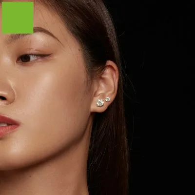 Bông Tai Bạc Nữ đính Kim Cương Moissanite Laylah LILI 107314 2