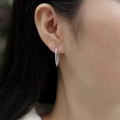 Bông Tai Bạc Nữ đính Kim Cương Moissanite Rosalina LILI 107385 4