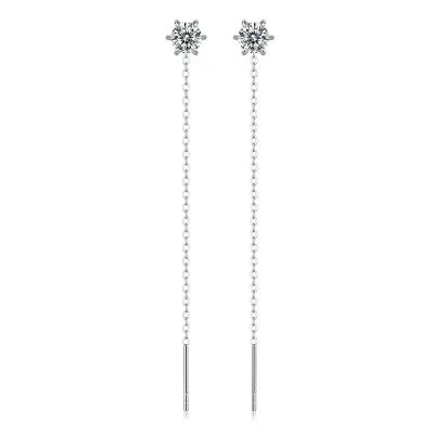 Bông Tai Bạc Nữ đính Kim Cương Moissanite Dây Dài Deborah LILI 107296 1