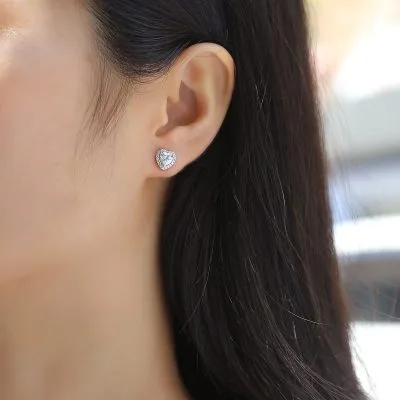 Bông Tai Bạc Nữ đính Kim Cương Moissanite Hình Trái Tim Zainab LILI 107287 4