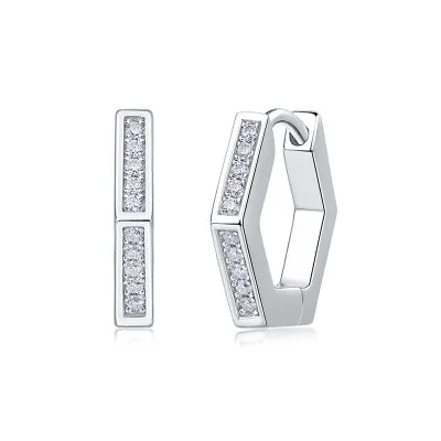 Bông Tai Bạc Nữ đính Kim Cương Moissanite Ngũ Giác Amaris LILI 107244 1