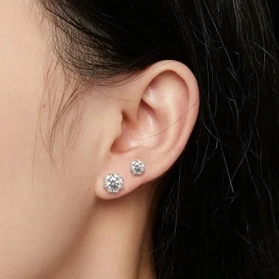 Bông Tai Bạc Nữ đính Kim Cương Moissanite Vương Miện Kairi LILI 107355 2