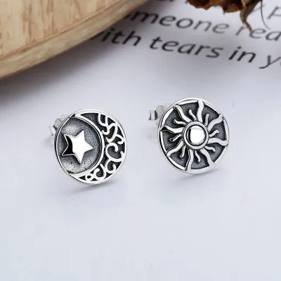 Bông Tai Bạc Nữ Hình Mặt Trăng Và Mặt Trời Maddie LILI 107459 1