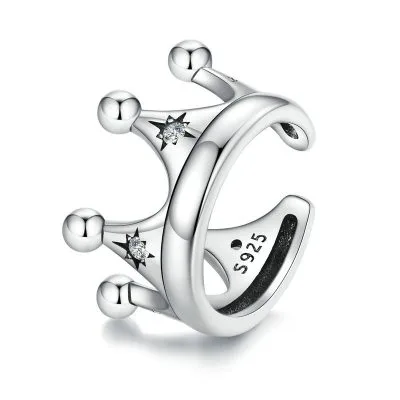 Bông Tai Bạc Nữ Kẹp Vành đính đá CZ Hình Vương Miện Elyse LILI 106773 1