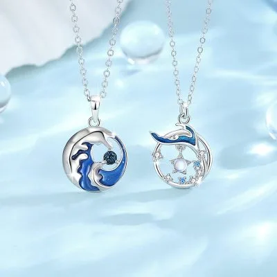 Dây Chuyền Bạc đôi đính đá CZ Love Sea LILI 106149 1
