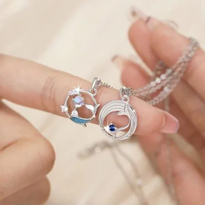 Dây Chuyền Bạc đôi đính đá CZ Cá Voi Và Biển Adonis LILI 106115 6