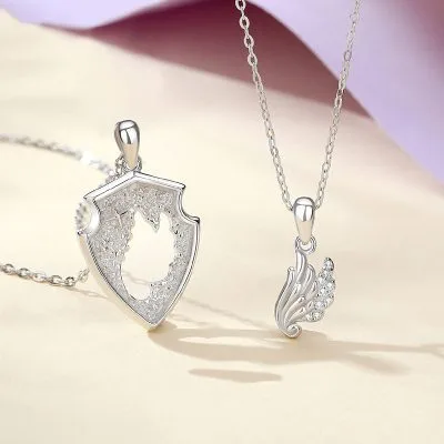 Dây Chuyền Bạc đôi đính đá CZ Hiệp Sĩ Và Thiên Thần Orion LILI 106245 1