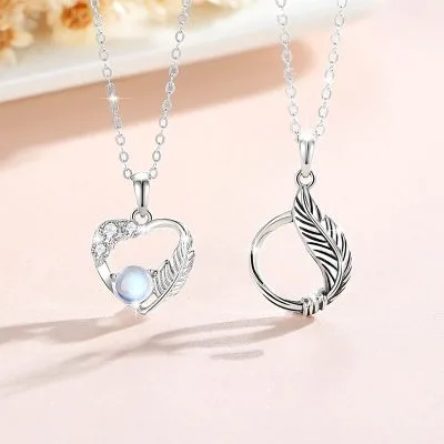 Dây Chuyền Bạc đôi đính đá CZ Hình Lông Vũ Riley LILI 106126 1
