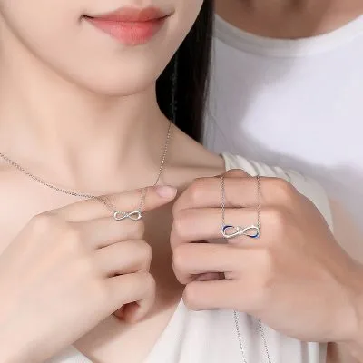 Dây Chuyền Bạc đôi đính đá CZ Hình Vô Cực Nico LILI 106134 2