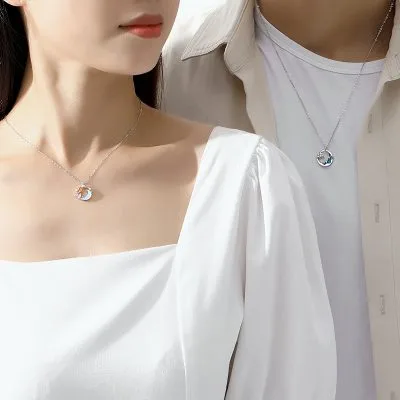 Dây Chuyền Bạc đôi đính đá CZ Hoa Hồng Và Trời Sao Aidan LILI 106204 3