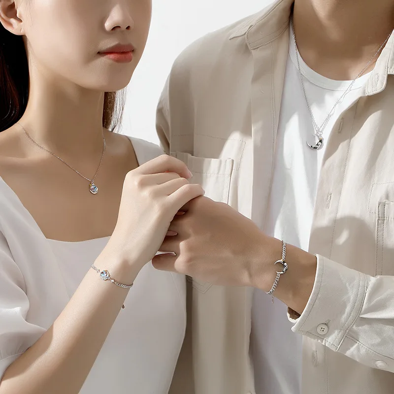 Dây Chuyền Bạc đôi đính đá CZ Hoàng Tử Và Cành Hồng Aziel LILI 106186 3