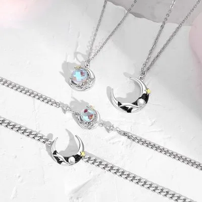 Dây Chuyền Bạc đôi đính đá CZ Hoàng Tử Và Cành Hồng Aziel LILI 106186 4
