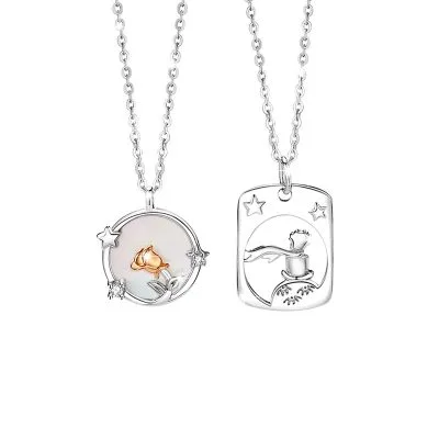 Dây Chuyền Bạc đôi đính đá CZ Hoàng Tử Và Cành Hồng Kash LILI 106140 5