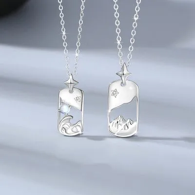Dây Chuyền Bạc đôi đính đá CZ Núi Và Biển Dallas LILI 106164 1