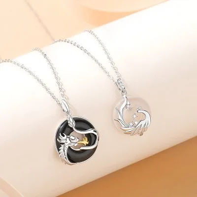 Dây Chuyền Bạc đôi đính đá Mã Não Rồng Và Phượng Walter LILI 106179 2
