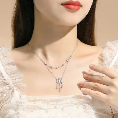Dây Chuyền Bạc Nữ đính đá CZ Dream Catcher LILI 105160 2