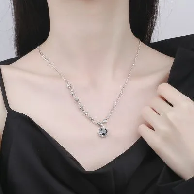 Dây Chuyền Bạc Nữ đính đá CZ Hình Chữ Thập Tròn Jovie LILI 105987 3