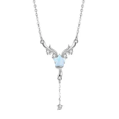 Dây Chuyền Bạc Nữ đính đá CZ Hình Gạc Nai Adelaide LILI 108948 5
