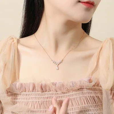 Dây Chuyền Bạc Nữ đính đá CZ Hình Giọt Nước Liberty LILI 105742 3