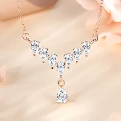 Dây Chuyền Bạc Nữ đính đá CZ Hình Giọt Nước Liberty LILI 105742 5