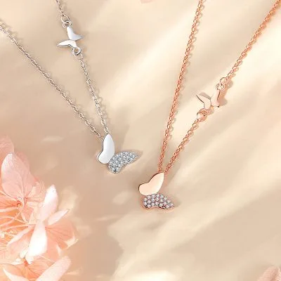 Dây Chuyền Bạc Nữ đính đá CZ Hình Hồ điệp Jaylani LILI 105730 1