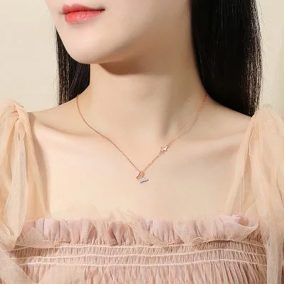 Dây Chuyền Bạc Nữ đính đá CZ Hình Hồ điệp Jaylani LILI 105730 4