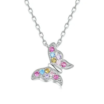Dây Chuyền Bạc Nữ đính đá CZ Hình Hồ điệp Julie LILI 105506 1